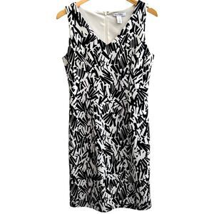 White House Black Market Women's Polyester Wild Print V-Neck Shift Sz 4